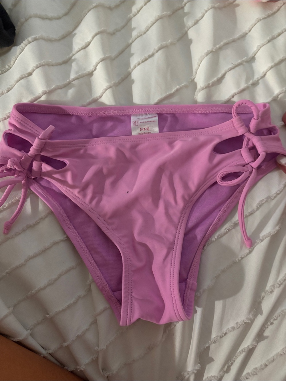 No Boundaries Pink Side-Tie Girls' Swim Bottoms
